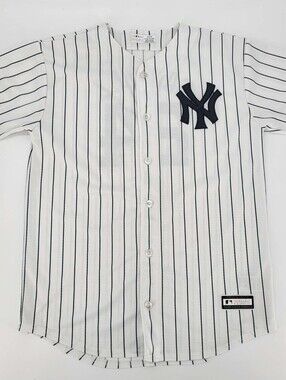 Youth XL White Pinstripe Baseball Jersey